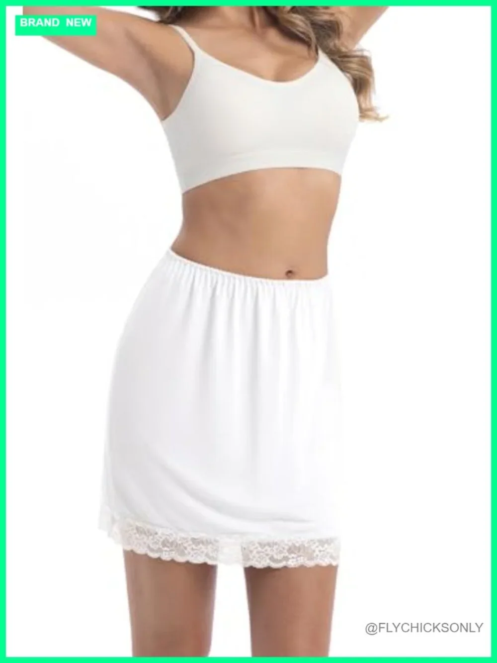 Half Slip for Women Anti Static Lace Trim Underskirt Mini Slip Skirt